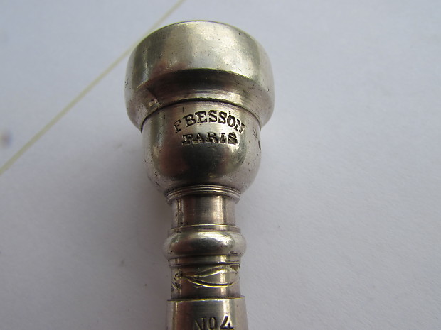 F Besson Paris #4 Trumpet mouthpiece 1950's Silver