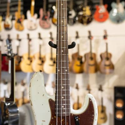Fender Custom Shop 1961 Jazz Bass Heavy Relic - Aged Olympic White w/Hardshell Case image 4