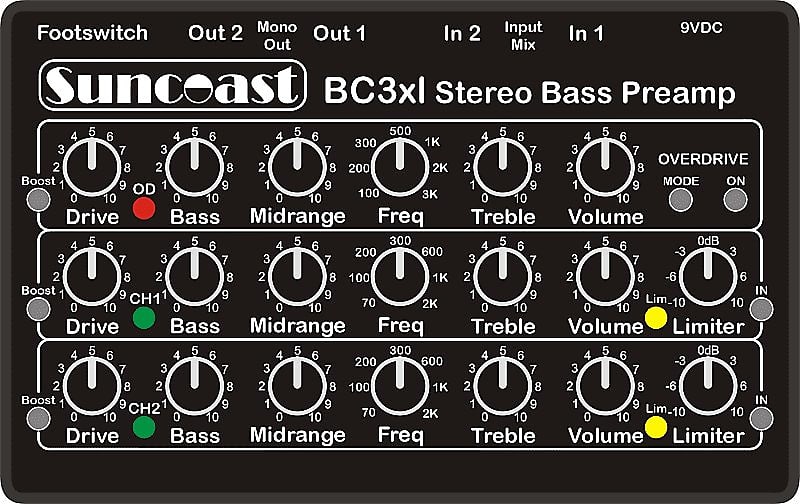 Suncoast BC-3 XL Bass Preamp *NEW *Designed with Billy Sheehan image 1