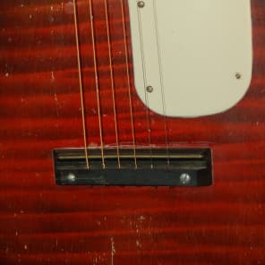 Harmony Stella Model 933 Fender Style Headstock Pro Setup 1969 Faux Tiger Stripe image 3