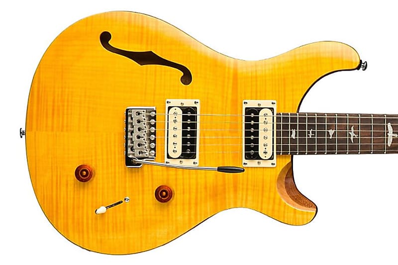 PRS SE Custom 22 Semi-Hollow Electric Guitar - Santana Yellow image 1