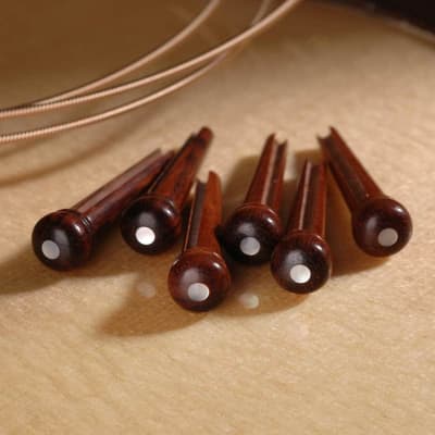 Waverly Snakewood Bridge Pins with Shell Inlay, Slotted with pearl dot, set of 6 for sale