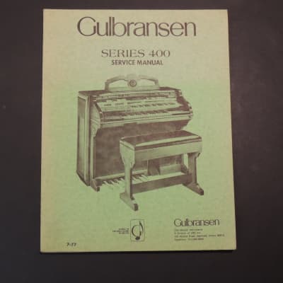 Gulbransen Series 400 Service Manual [Three Wave Music] image 1