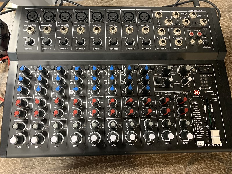 Harbinger LV14 14-Channel Analog Mixer with Bluetooth, FX & USB Audio