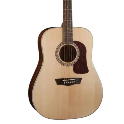 Washburn D10S Heritage 10 Series Dreadnought Acoustic Guitar. Natural image 2