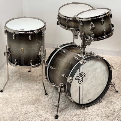 Gretsch 18/12/14/5x14" 140th Anniversary Ltd. Edition Drum Set w/ Cases - Ebony Stardust Gloss image 4