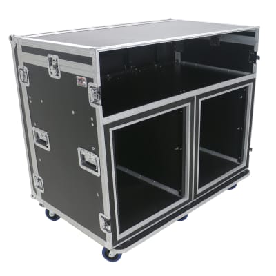 OSP ATA-FOH-2SL Deluxe Front of House System w/ Dual 12U-Racks & Standing Lid Tables image 7