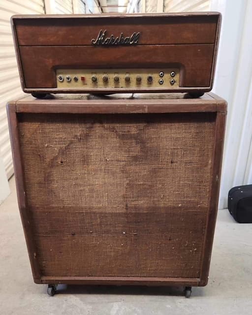 Marshall Vintage 1971 JMP 50 watt Model 1987 lead tube amp with cabinet  Celestions