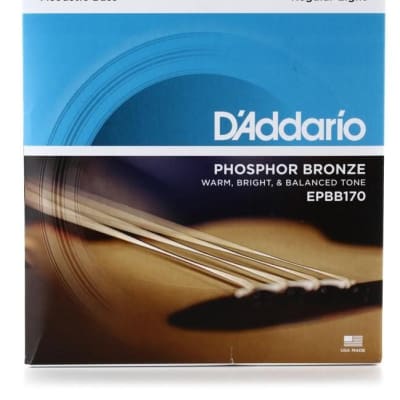 D'Addario Phosphor Bronze Long Scale .045-.100 Regular Light Acoustic Bass Strings EPBB170 image 1
