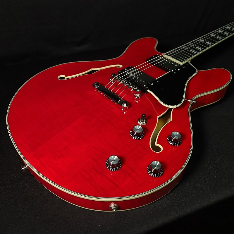 Eastman T486-RD #2566 Red Finish Semi Hollow Electric Guitar, Hard Case image 1