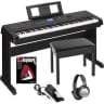 Yamaha DGX660B 88-Weighted Key Digital Piano Keyboard Bundle, Black