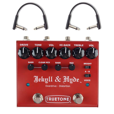 Truetone V3 Jekyll & Hyde Dual Overdrive & Distortion Pedal w/(2) RockBoard Flat Patch Cables Bundle for sale