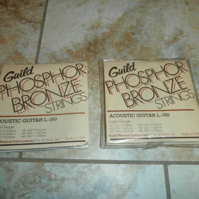 Two Packs of Vintage 1980's Guild Phosphor Bronze L-350 Acoustic Guitar Strings! Original Case Candy image 1