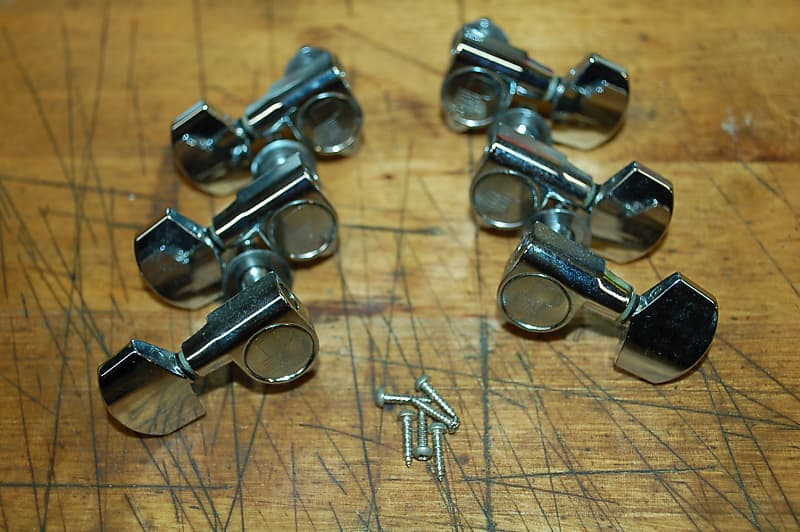 New Old Stock Ping 3x3 Chrome Guitar Tuners with installation Reverb