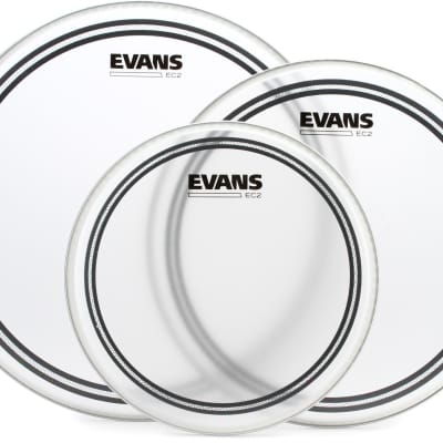 Evans EC2S Frosted 3-piece Tom Pack - 10/12/14 inch  Bundle with Evans EC2S Frosted Drumhead - 13 inch image 2