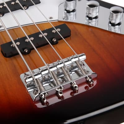 Glarry Glarry GJazz Electric Bass Guitar w/ 20W Electric Bass Amplifier  2021 Sunset image 6