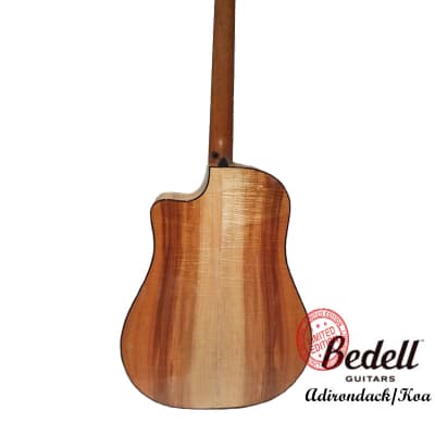 Bedell Limited Edition Dreadnought Cutaway Adirondack Spruce Figured Koa handcrafted electronics guitar image 4