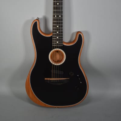 2021 Fender Acoustasonic Stratocaster Black Finish Acoustic Electric w/Bag image 3