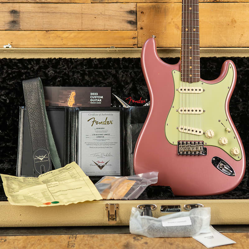 Fender Custom Shop LTD Journey 64 Stratocaster - Closet Classic Aged  Burgundy Mist Metallic - 7lbs 14oz!