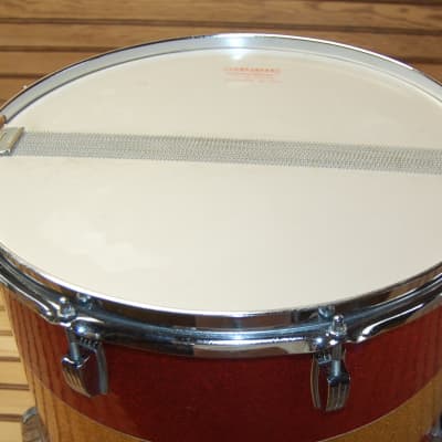 Vintage Ludwig 1970s Maple 15 x 12 Marching Snare Drum - Red/Gold Sparkle image 16