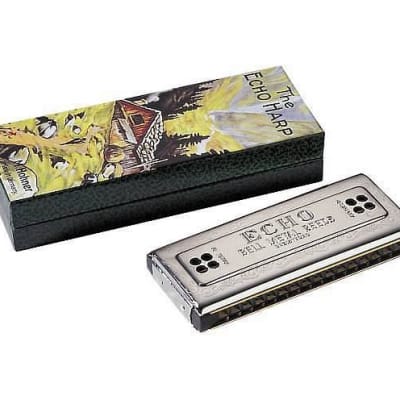 Hohner Echo Bell Metal Reeds Vintage Harmonica 1940's Made in