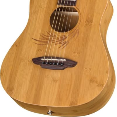 Luna Safari Bamboo 3/4 Scale Travel Acoustic Guitar, Satin Natural w/ Gig Bag image 10