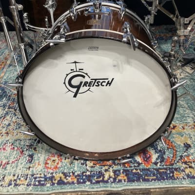 Gretsch Drum Kit, 20", 14", 12", 6x14" Early 1980s, Square Badge - Walnut image 4