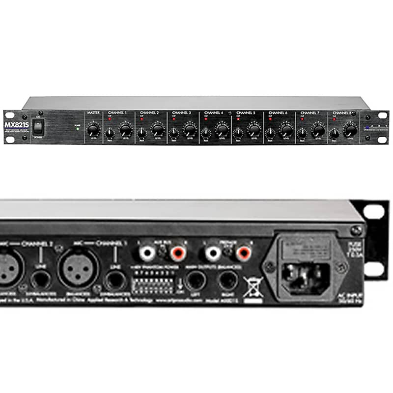 ART MX821s Eight Channel Mic/Line Rack Mixer with Stereo