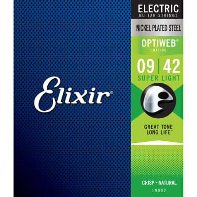Elixir 19002 OPTIWEB Coating Electric Guitar Strings Super Light Single Set 9-42 image 3