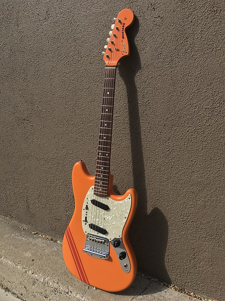 Orange cheap mustang guitar
