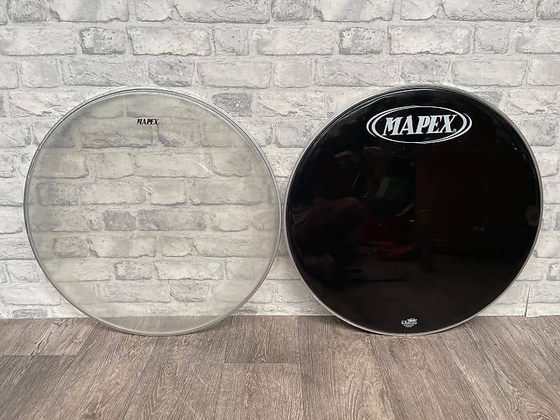 Mapex by Remo Bass Drum Heads Skins Set Of 2 22” HP124 Reverb UK