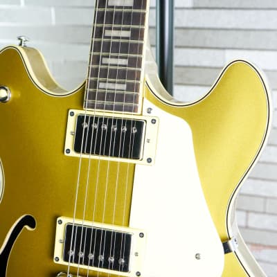 Schecter Corsair Semi-hollowbody Electric Guitar - Gold Top image 3