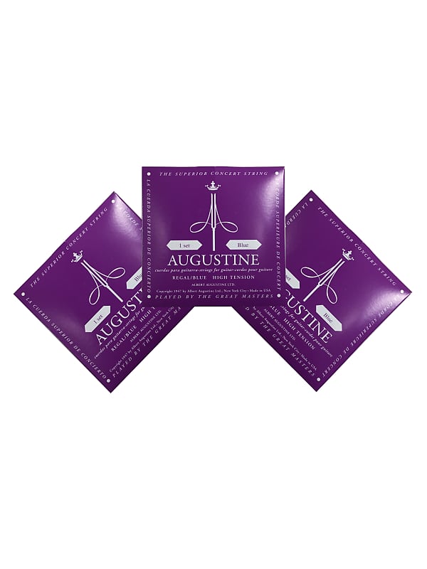 Augustine Guitar Strings 3-Sets Classical Regal Blue High Tension 530A image 1