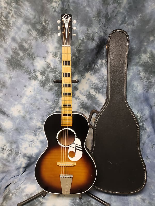 1960's Kay Musical Note Faux Tiger Stripe Parlor Student Reverb