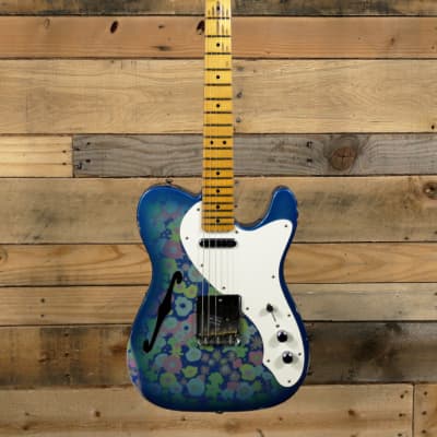 Fender Custom Shop F22 LTD 50s Thinline Relic Aged Blue Floral w/ Case image 4