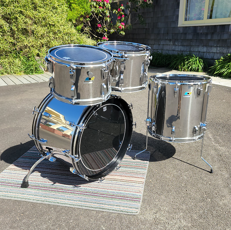 Vintage Ludwig Stainless Steel Drum Kit 12/13/16/22 Reverb