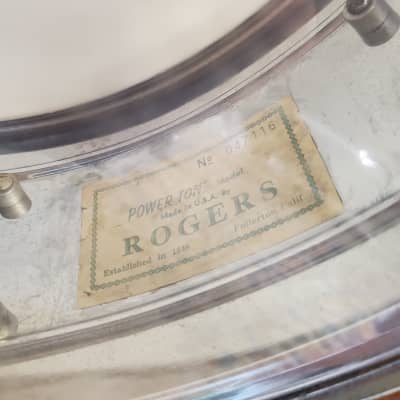 Rogers PowerTone 14x5" 8-Lug Chrome Over Brass Snare Fullerton image 13