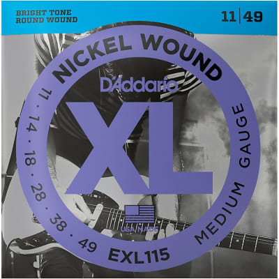 D'Addario EXL115w Nickel Wound Medium / Blues-Jazz Rock Electric Guitar Strings, Wound 3rd, 11-49 2000 - 2020 - Nickel