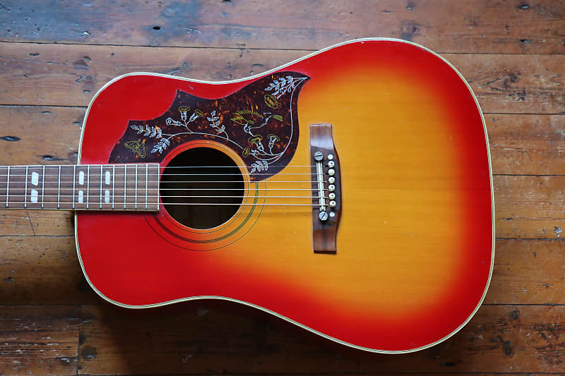Vintage Gibson Hummingbird Replica by Angelica c.1970 Sunburst + Pro Valet