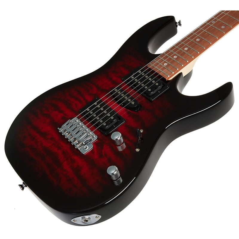 Ibanez GRX70QA-TRB RG GIO Series Electric Guitar, Transparent | Reverb