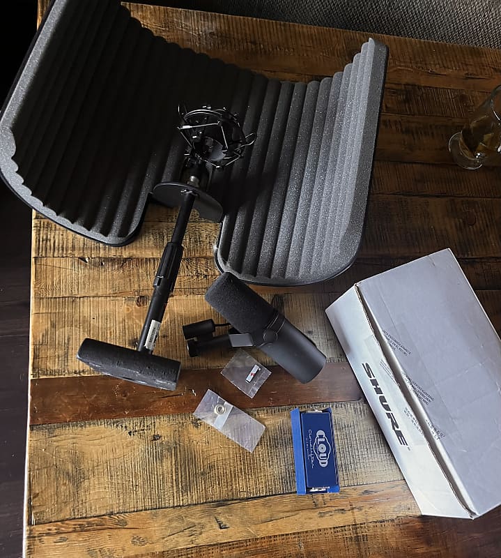 Shure sm7b with cloudlifter mic stand xlr cables shield and Reverb