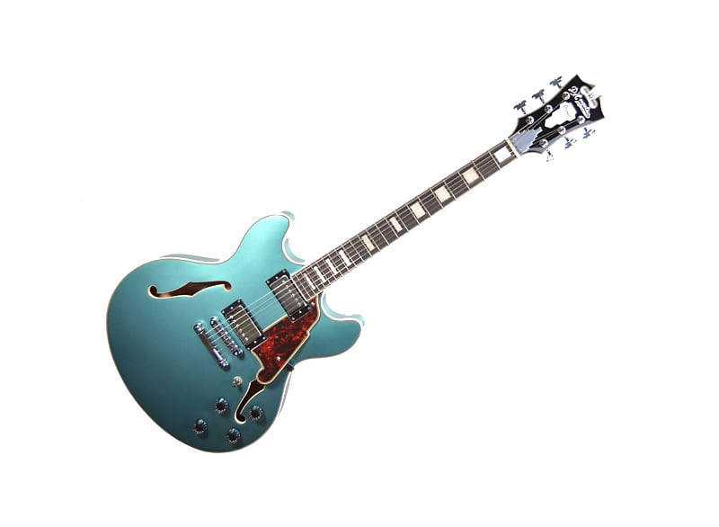 D'Angelico Premier DC DAPDCOTCSCB Double Cutaway Semi Hollow Electric Guitar 2022 Ocean Turquoise image 1