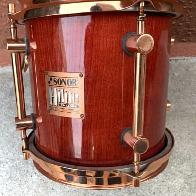 Sonor Vintage Hilite Classic Copper series  1990 Red stain wood with copper hoops image 22