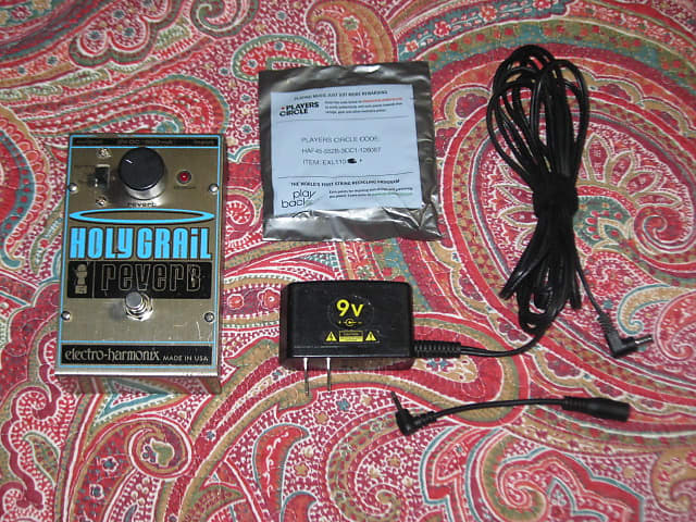 less than light average wear used Electro Harmonix Holy Grail Reverb V1 classic casing + Truetone adaptor with C35 1/8" converter & a copy of the paperwork (NO box) image 1