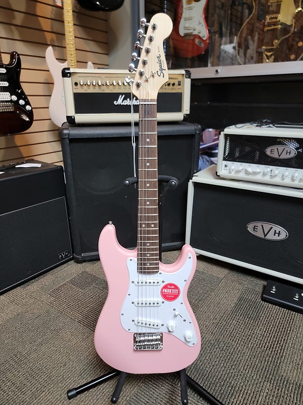 Squier Mini Stratocaster V2 with Laurel Fretboard - Pink image 1