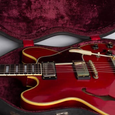 Gibson  ES-355TDC Semi-Hollow Body Electric Guitar (1966), ser. #848365, period black hard shell case. image 13
