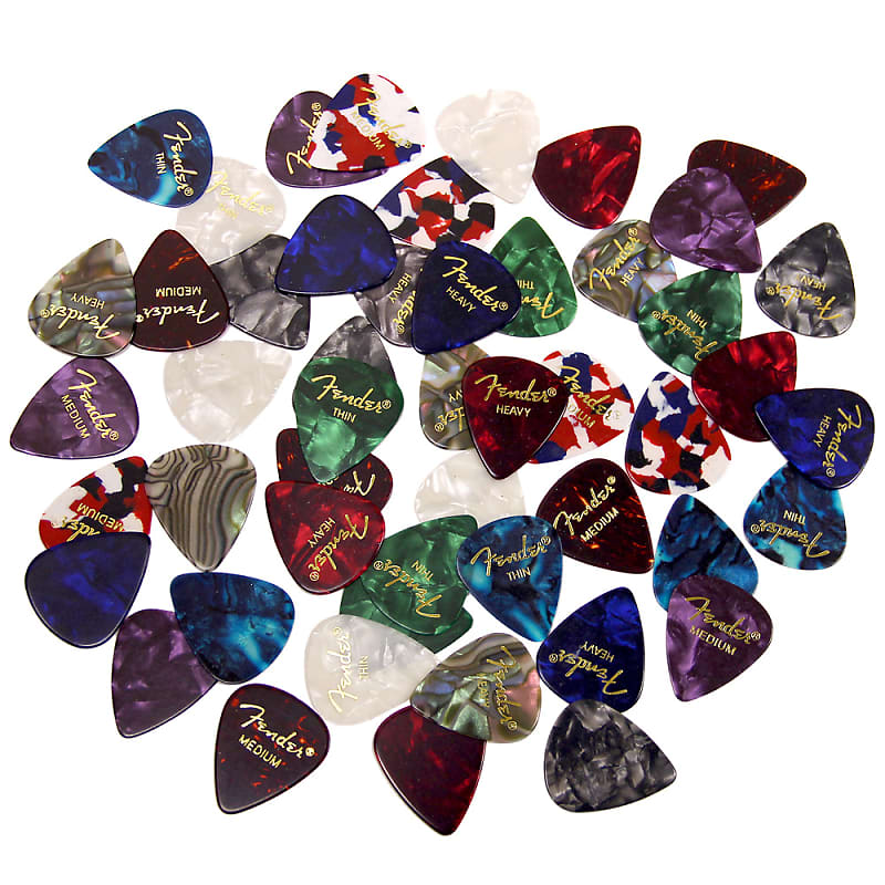 Fender Premium Guitar Pick Sampler, 48 Assorted Tortoise Reverb