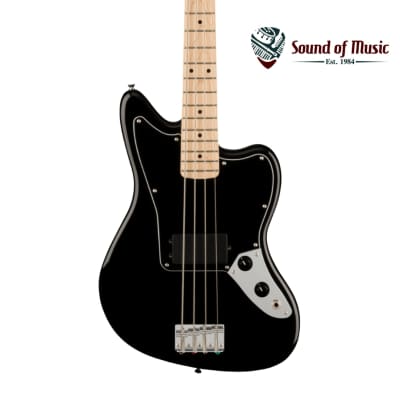 Squier Affinity Series Jaguar Bass H, Maple Fingerboard, Black Pickguard - Black image 1