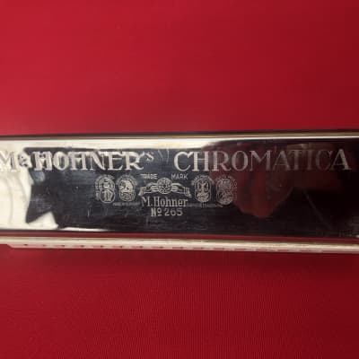 Rare Hohner SN265 Early 1900's Chromatica Double Base Harmonica in Original Box image 4