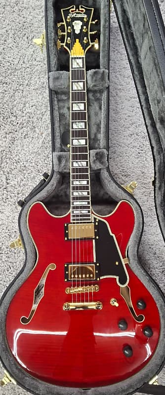 D'Angelico Excel DC Semi-Hollow Body Electric Guitar w/Hard Case, Trans Cherry image 1